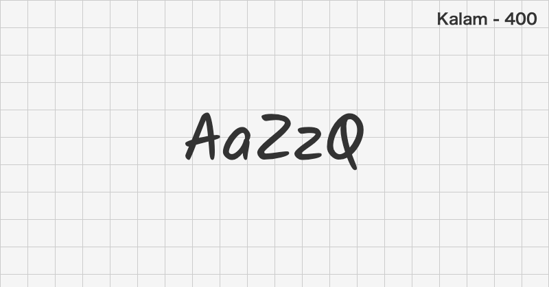 Kalam 手書きフォントの文字見本 (無料ダウンロード)