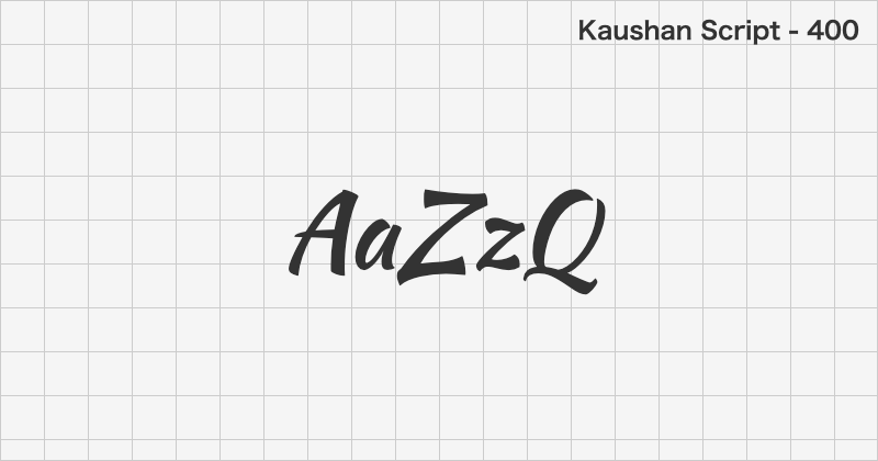 Kaushan Script 手書きフォントの文字見本 (無料ダウンロード)