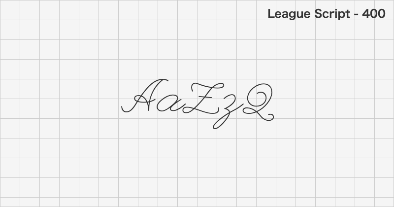 League Script 手書きフォントの文字見本 (無料ダウンロード)
