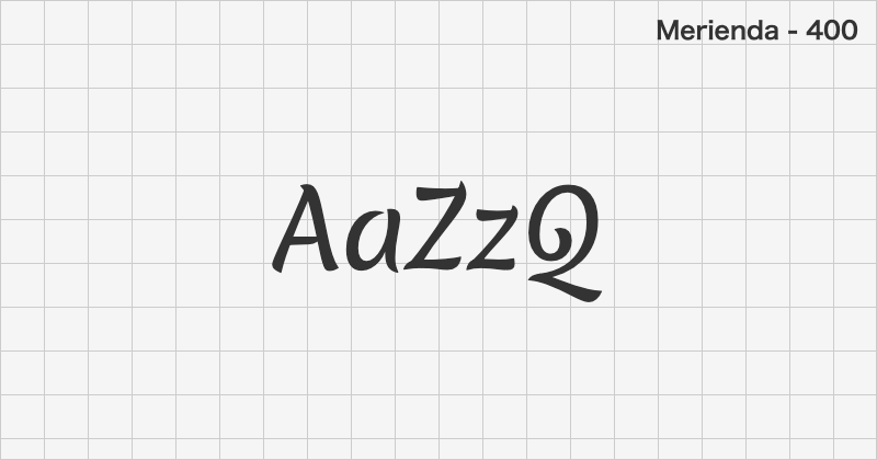 Merienda 手書きフォントの文字見本 (無料ダウンロード)
