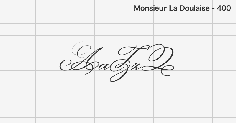 Monsieur La Doulaise 手書きフォントの文字見本 (無料ダウンロード)