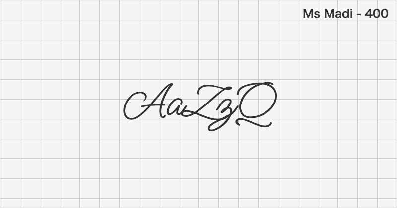 Ms Madi 手書きフォントの文字見本 (無料ダウンロード)