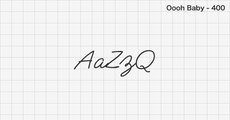 Oooh Baby 手書きフォントの文字見本 (無料ダウンロード)