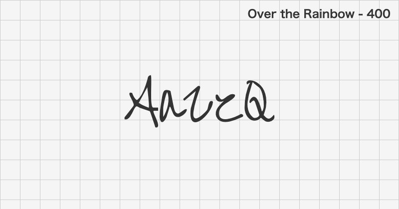 Over the Rainbow 手書きフォントの文字見本 (無料ダウンロード)