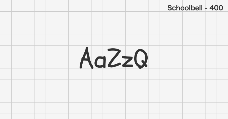 Schoolbell 手書きフォントの文字見本 (無料ダウンロード)
