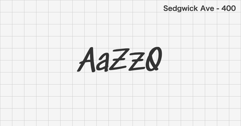 Sedgwick Ave 手書きフォントの文字見本 (無料ダウンロード)