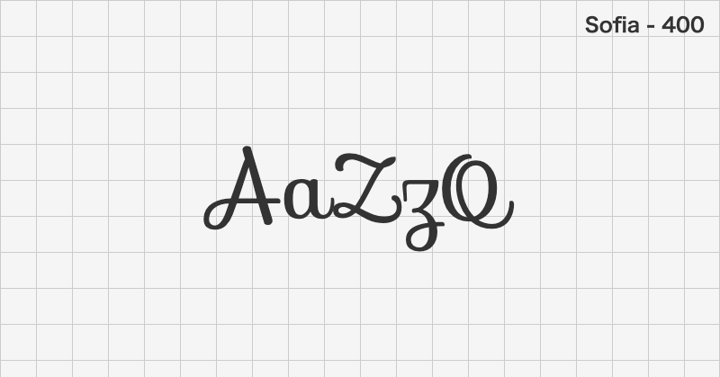 Sofia 手書きフォントの文字見本 (無料ダウンロード)