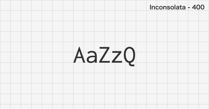 Inconsolata 等幅フォントの文字見本 (無料ダウンロード)