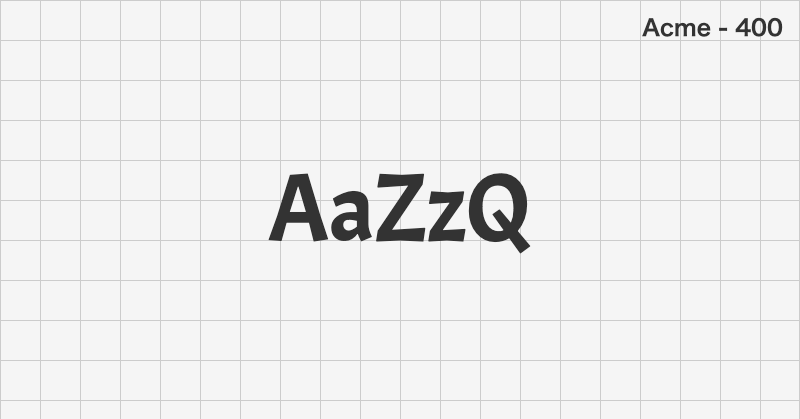 Acme ゴシック体フォントの文字見本 (無料ダウンロード)