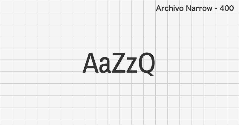 Archivo Narrow ゴシック体フォントの文字見本 (無料ダウンロード)