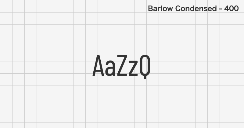 Barlow Condensed ゴシック体フォントの文字見本 (無料ダウンロード)