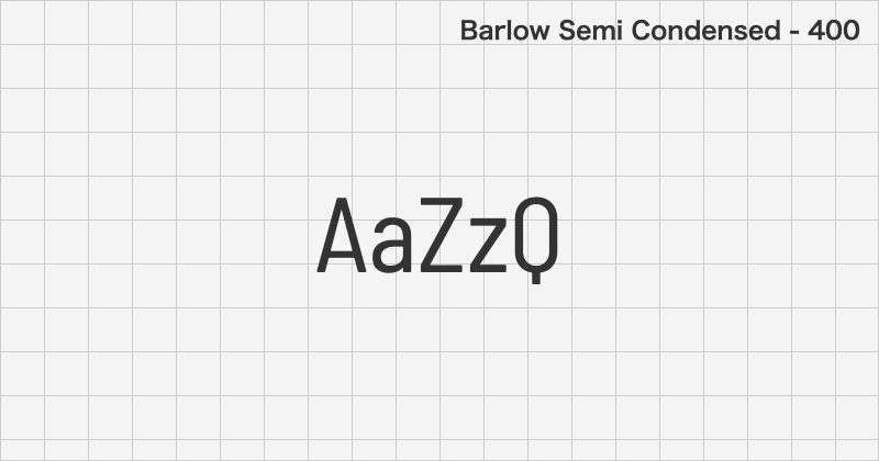 Barlow Semi Condensed ゴシック体フォントの文字見本 (無料ダウンロード)