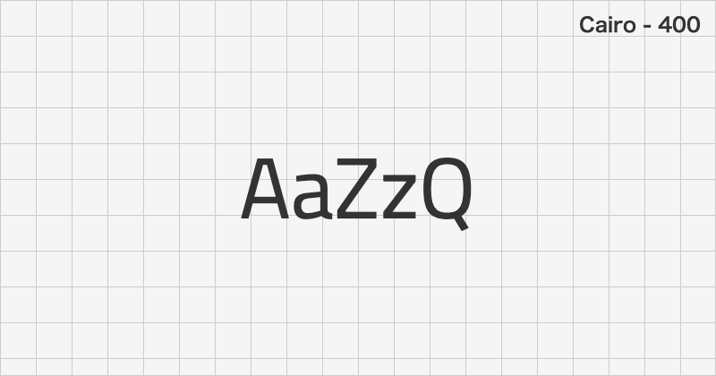 Cairo ゴシック体フォントの文字見本 (無料ダウンロード)