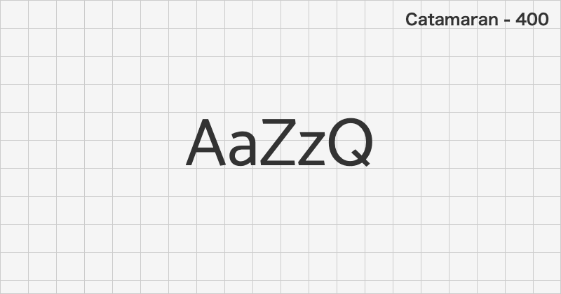 Catamaran ゴシック体フォントの文字見本 (無料ダウンロード)