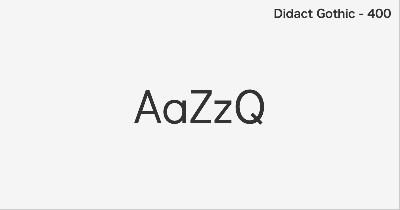 Didact Gothic ゴシック体フォントの文字見本 (無料ダウンロード)