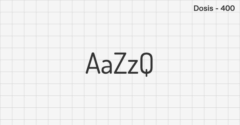 Dosis ゴシック体フォントの文字見本 (無料ダウンロード)