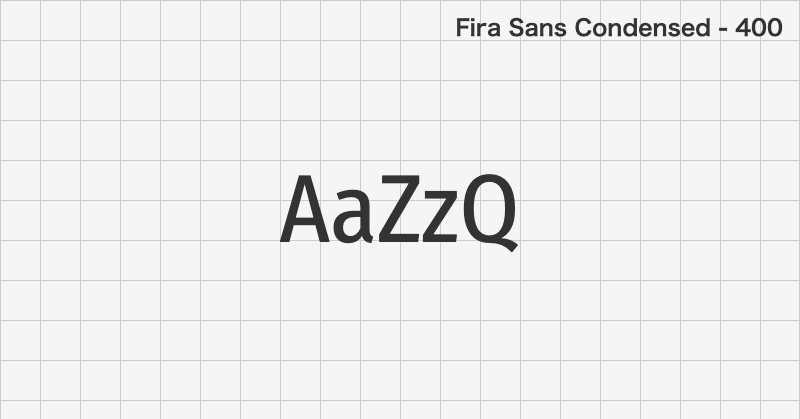 Fira Sans Condensed ゴシック体フォントの文字見本 (無料ダウンロード)