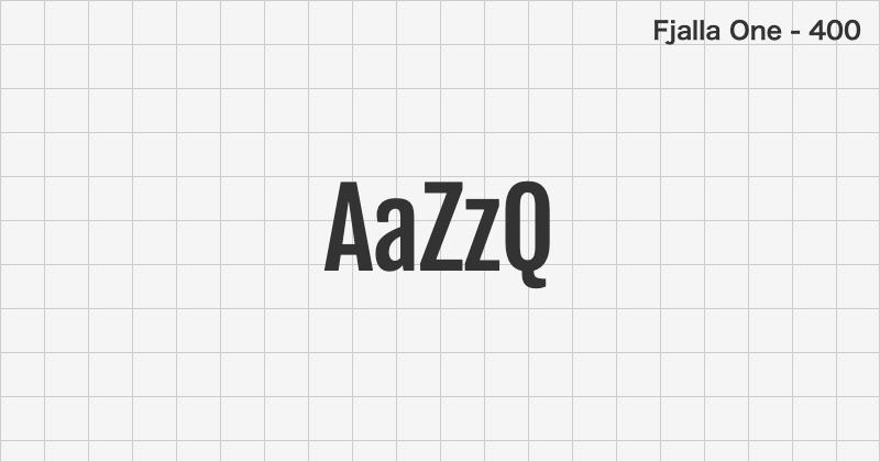 Fjalla One ゴシック体フォントの文字見本 (無料ダウンロード)