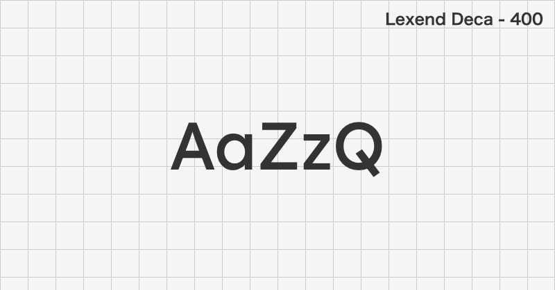 Lexend Deca ゴシック体フォントの文字見本 (無料ダウンロード)