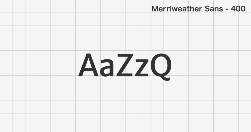 Merriweather Sans ゴシック体フォントの文字見本 (無料ダウンロード)