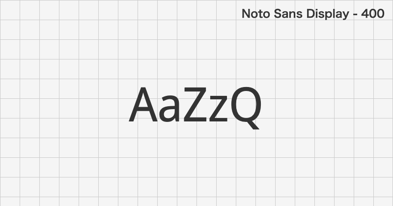 Noto Sans Display ゴシック体フォントの文字見本 (無料ダウンロード)