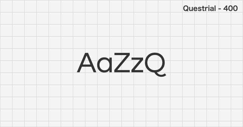 Questrial ゴシック体フォントの文字見本 (無料ダウンロード)