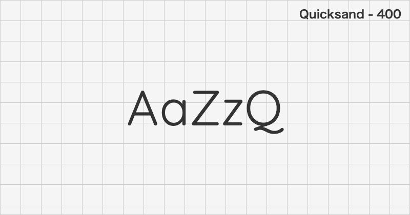 Quicksand ゴシック体フォントの文字見本 (無料ダウンロード)