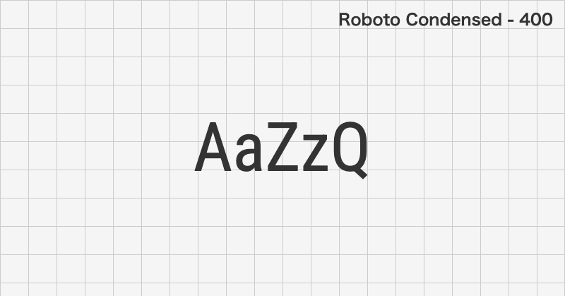 Roboto Condensed ゴシック体フォントの文字見本 (無料ダウンロード)
