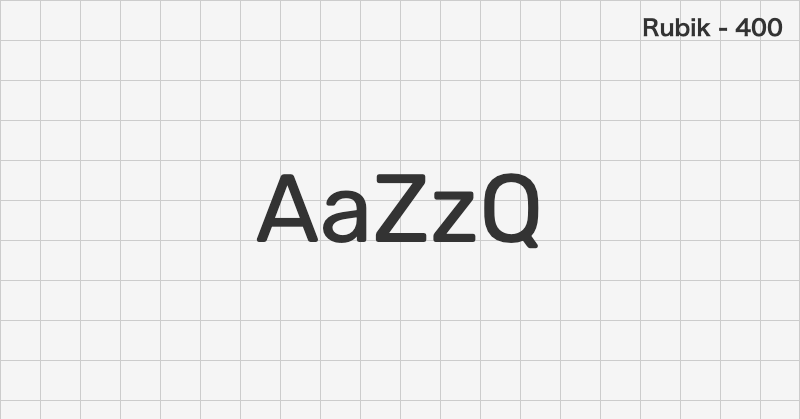 Rubik ゴシック体フォントの文字見本 (無料ダウンロード)