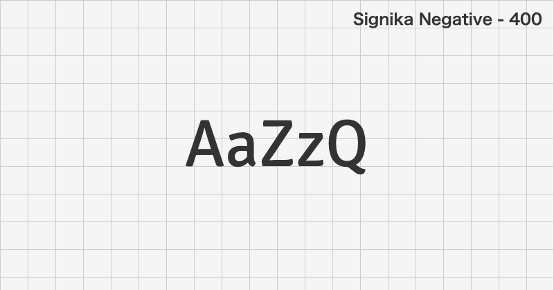Signika Negative ゴシック体フォントの文字見本 (無料ダウンロード)