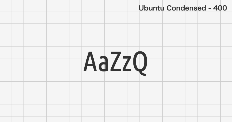 Ubuntu Condensed ゴシック体フォントの文字見本 (無料ダウンロード)