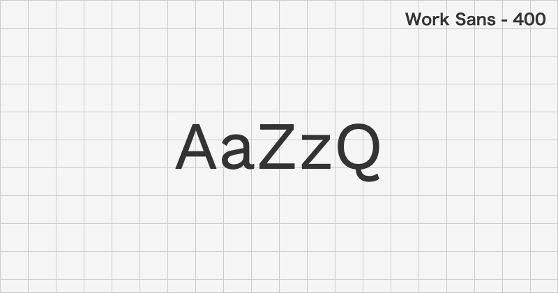 Work Sans ゴシック体フォントの文字見本 (無料ダウンロード)
