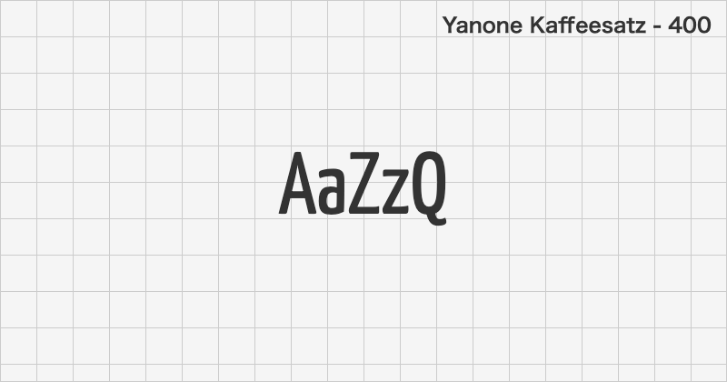 Yanone Kaffeesatz ゴシック体フォントの文字見本 (無料ダウンロード)