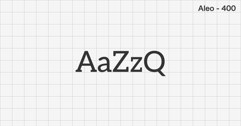 Aleo 明朝体フォントの文字見本 (無料ダウンロード)