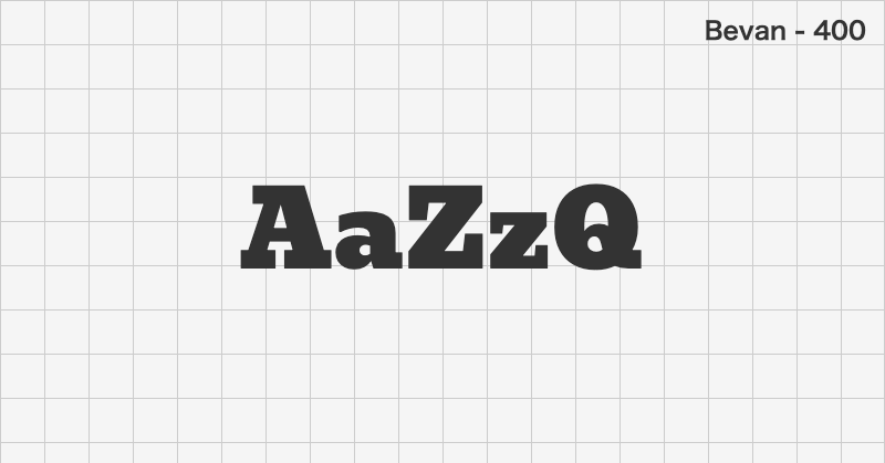 Bevan 明朝体フォントの文字見本 (無料ダウンロード)