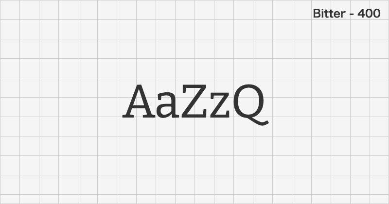 Bitter 明朝体フォントの文字見本 (無料ダウンロード)