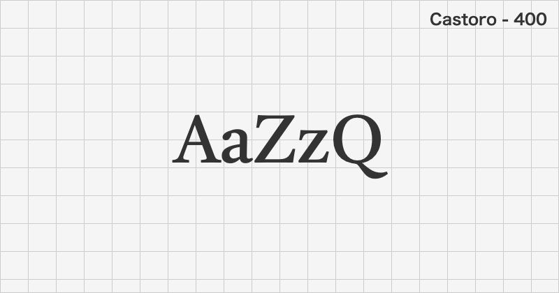 Castoro 明朝体フォントの文字見本 (無料ダウンロード)