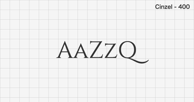 Cinzel 明朝体フォントの文字見本 (無料ダウンロード)