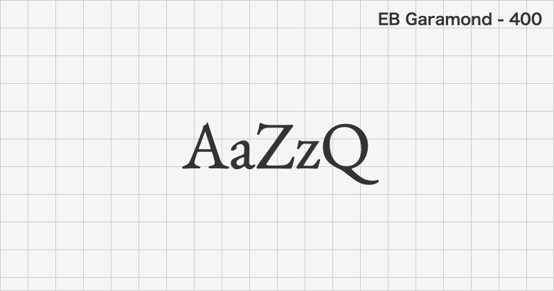 EB Garamond 明朝体フォントの文字見本 (無料ダウンロード)