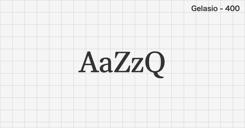 Gelasio 明朝体フォントの文字見本 (無料ダウンロード)