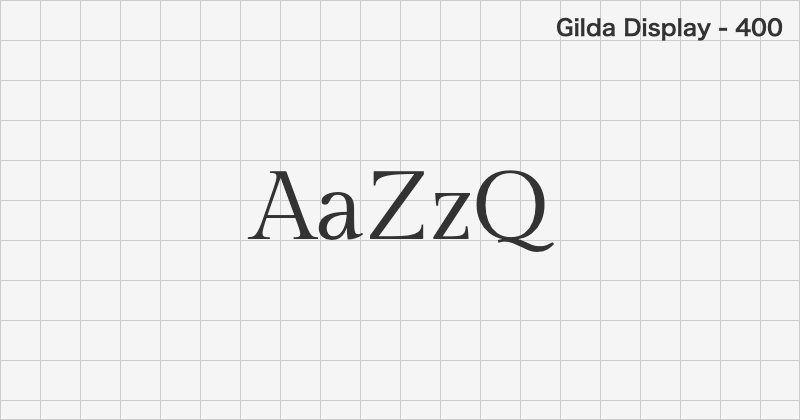 Gilda Display 明朝体フォントの文字見本 (無料ダウンロード)