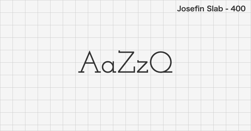 Josefin Slab 明朝体フォントの文字見本 (無料ダウンロード)