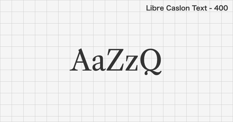 Libre Caslon Text 明朝体フォントの文字見本 (無料ダウンロード)