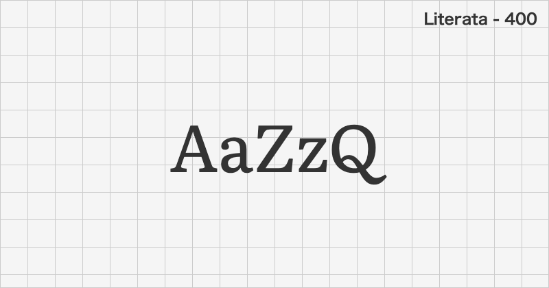 Literata 明朝体フォントの文字見本 (無料ダウンロード)