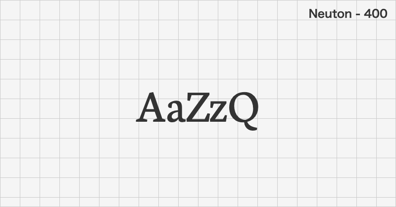 Neuton 明朝体フォントの文字見本 (無料ダウンロード)