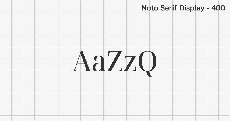 Noto Serif Display 明朝体フォントの文字見本 (無料ダウンロード)