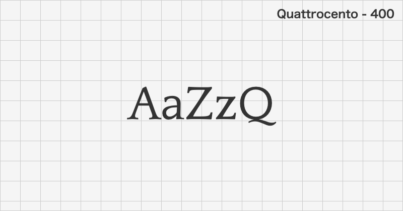 Quattrocento 明朝体フォントの文字見本 (無料ダウンロード)