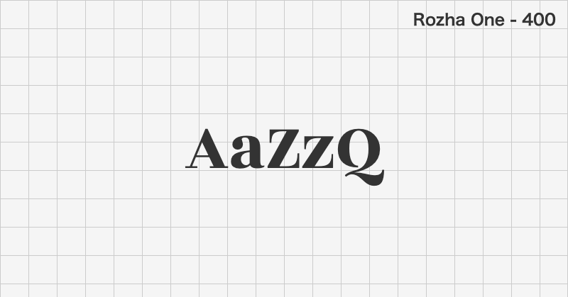 Rozha One 明朝体フォントの文字見本 (無料ダウンロード)