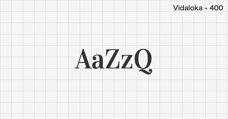 Vidaloka 明朝体フォントの文字見本 (無料ダウンロード)
